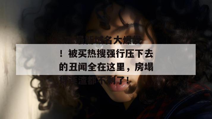 17c最新域名大爆发!被买热搜强行压下去的丑闻全在这里,房塌得连渣都不剩了!